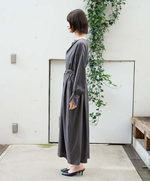 Rouge vif（ルージュヴィフ）の「ヴィンテージキュプラウエストマークワンピース（ワンピース・レディース・ブラック/チャコールグレー・36/38）」の20枚目の写真