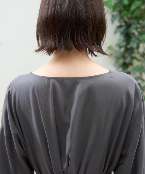 Rouge vif（ルージュヴィフ）の「ヴィンテージキュプラウエストマークワンピース（ワンピース・レディース・ブラック/チャコールグレー・36/38）」の22枚目の写真