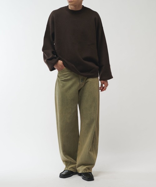 Lui's（ルイス）の「ウォッシャブルモダンBASICクルーネックニット（ニット/セーター・メンズ・ブラック/チャコールグレー/ブラウン/ホワイト・M/S）」の22枚目の写真