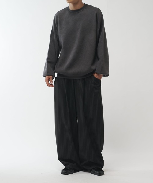 Lui's（ルイス）の「ウォッシャブルモダンBASICクルーネックニット（ニット/セーター・メンズ・ブラック/チャコールグレー/ブラウン/ホワイト・M/S）」の17枚目の写真