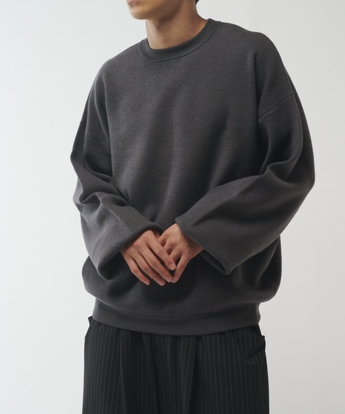 Lui's（ルイス）の「ウォッシャブルモダンBASICクルーネックニット（ニット/セーター・メンズ・ブラック/チャコールグレー/ブラウン/ホワイト・M/S）」の14枚目の写真