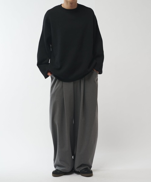 Lui's（ルイス）の「ウォッシャブルモダンBASICクルーネックニット（ニット/セーター・メンズ・ブラック/チャコールグレー/ブラウン/ホワイト・M/S）」の11枚目の写真