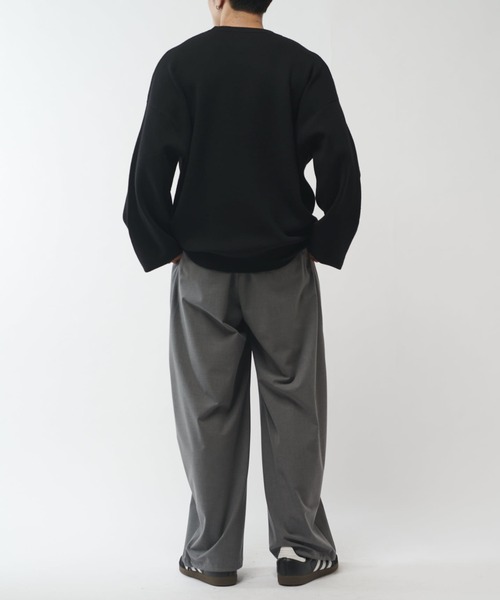 Lui's（ルイス）の「ウォッシャブルモダンBASICクルーネックニット（ニット/セーター・メンズ・ブラック/チャコールグレー/ブラウン/ホワイト・M/S）」の12枚目の写真