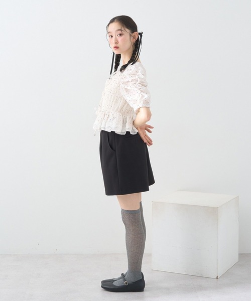 earth music&ecology（アースミュージックアンドエコロジー）の「【前後2WAY】レースティアードシャーリングブラウス（シャツ/ブラウス・レディース・ブラック/ブラウン/ドット/オフホワイト・FREE）」の9枚目の写真