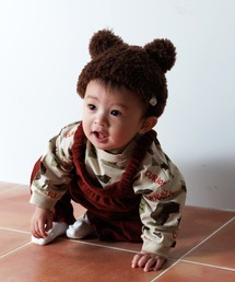 MAKE YOUR DAY | くまの親子総柄長袖ロンパス(ロンパース)