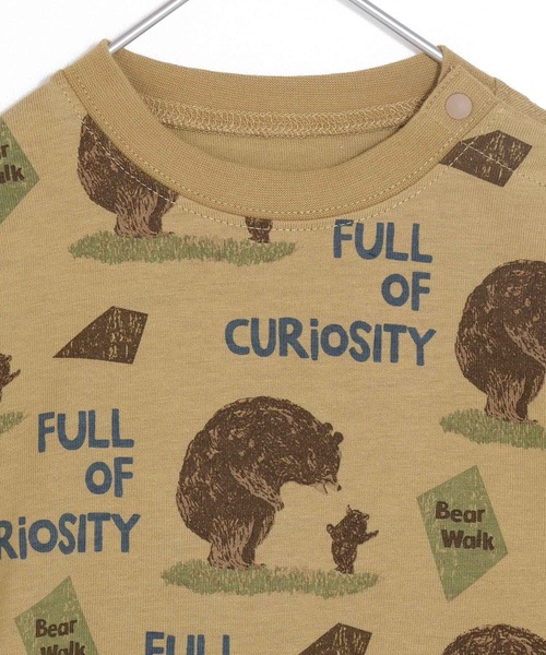 MAKE YOUR DAY（メイクユアデイ）の「くまの親子総柄長袖ロンパス（ロンパース・キッズ・ベージュ/イエロー・80/70）」の7枚目の写真
