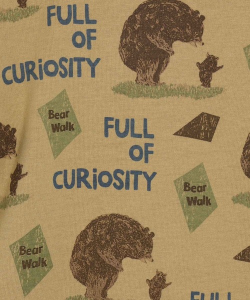 MAKE YOUR DAY（メイクユアデイ）の「くまの親子総柄長袖ロンパス（ロンパース・キッズ・ベージュ/イエロー・80/70）」の9枚目の写真