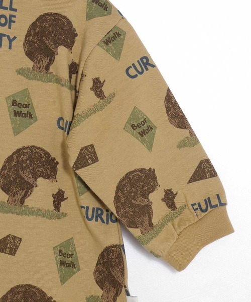 MAKE YOUR DAY（メイクユアデイ）の「くまの親子総柄長袖ロンパス（ロンパース・キッズ・ベージュ/イエロー・80/70）」の10枚目の写真