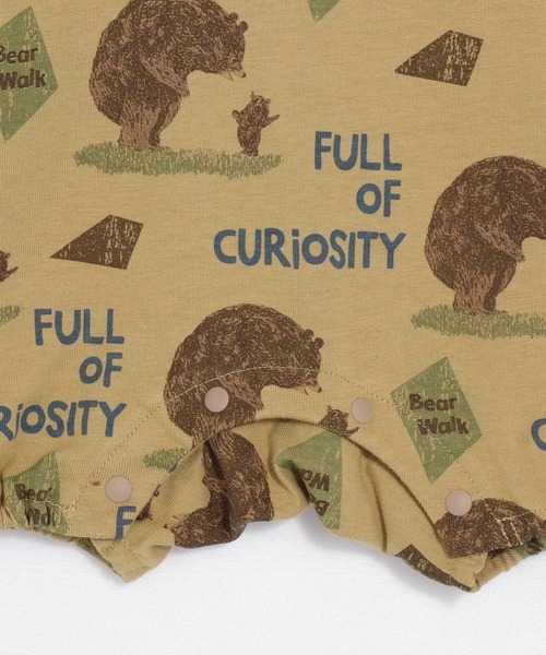 MAKE YOUR DAY（メイクユアデイ）の「くまの親子総柄長袖ロンパス（ロンパース・キッズ・ベージュ/イエロー・80/70）」の11枚目の写真