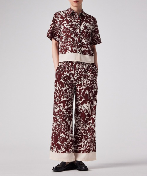 ブラウス シャツ ウィメンズ ”Avant Garden” 半袖ブラウス / 255004 369B レディース ウィメンズ 'Avant Garden' 半袖ブラウス / 255004 369B（シャツ