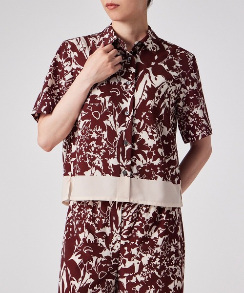Paul Smith（ポールスミス）の「ウィメンズ "Avant Garden" 半袖ブラウス / 255004 369B（シャツ/ブラウス・レディース・マルーン・40）」の5枚目の写真