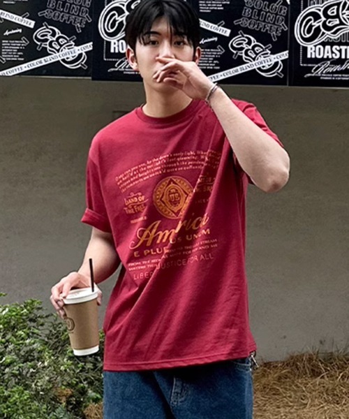 NOWLE(ノウル)の「【NOWLE】アメリカンフラッグ モチーフ 半袖 Tシャツ(Tシャツ/カットソー・メンズ・ホワイト/ワインレッド/ブラック・MEDIUM/LARGE/X-LARGE)」の9枚目の写真