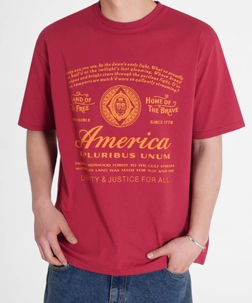 NOWLE(ノウル)の「【NOWLE】アメリカンフラッグ モチーフ 半袖 Tシャツ(Tシャツ/カットソー・メンズ・ホワイト/ワインレッド/ブラック・MEDIUM/LARGE/X-LARGE)」の22枚目の写真