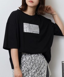je crois soi ヴィンテージ箔プリント カットソー