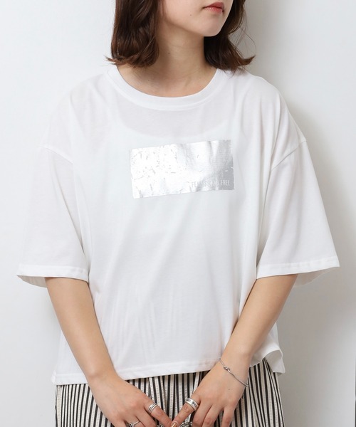 FUNALIVE(ファンアライブ)の「je crois soi ヴィンテージ箔プリント カットソー(Tシャツ/カットソー・レディース・オフホワイト/ブラック・FREE)」の5枚目の写真