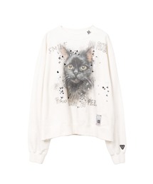 MIHARA YASUHIROメゾンミハラヤスヒロ キャットプリントスウェット セール】Bleached Cat Print Sweatshirt（スウェット）｜Maison
