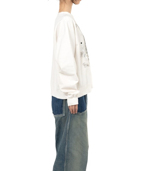 Maison MIHARA YASUHIRO（メゾンミハラヤスヒロ）の「Cat Printed Embellished Distressed Sweatshirt（スウェット・レディース・ホワイト/ブラック・38/36/40）」の15枚目の写真