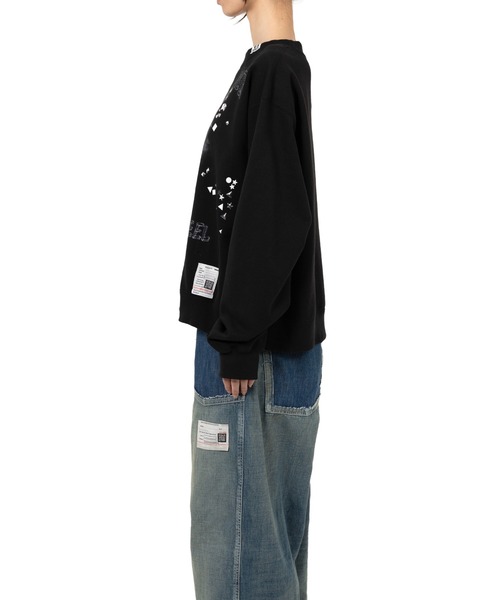 Maison MIHARA YASUHIRO（メゾンミハラヤスヒロ）の「Cat Printed Embellished Distressed Sweatshirt（スウェット・レディース・ホワイト/ブラック・38/36/40）」の8枚目の写真