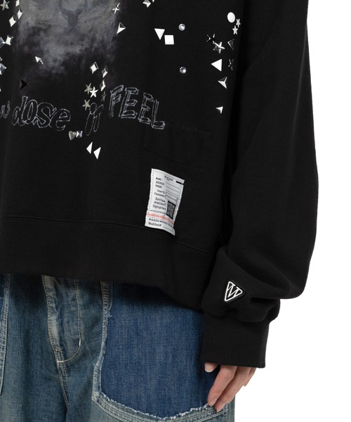 Maison MIHARA YASUHIRO（メゾンミハラヤスヒロ）の「Cat Printed Embellished Distressed Sweatshirt（スウェット・レディース・ホワイト/ブラック・38/36/40）」の4枚目の写真