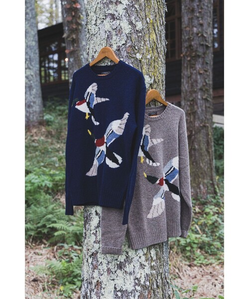 BEAMS PLUS（ビームスプラス）の「インターシャ クルーネック ニット（ニット/セーター・メンズ・ネイビー/ベージュ・XL/L/M/S）」の11枚目の写真