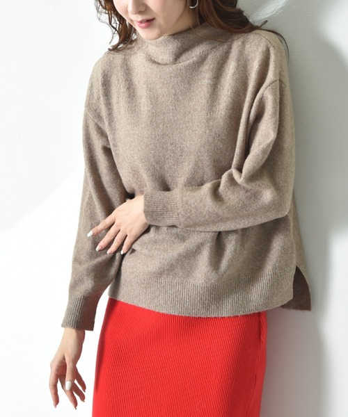 INTERPLANET(インタープラネット)の「7Gキャメル混ハイネックプルオーバー(ニット/セーター・レディース・マスタード/キャメル/ベージュ・MEDIUM/LARGE)」の3枚目の写真