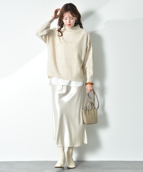 INTERPLANET(インタープラネット)の「7Gキャメル混ハイネックプルオーバー(ニット/セーター・レディース・マスタード/キャメル/ベージュ・MEDIUM/LARGE)」の14枚目の写真