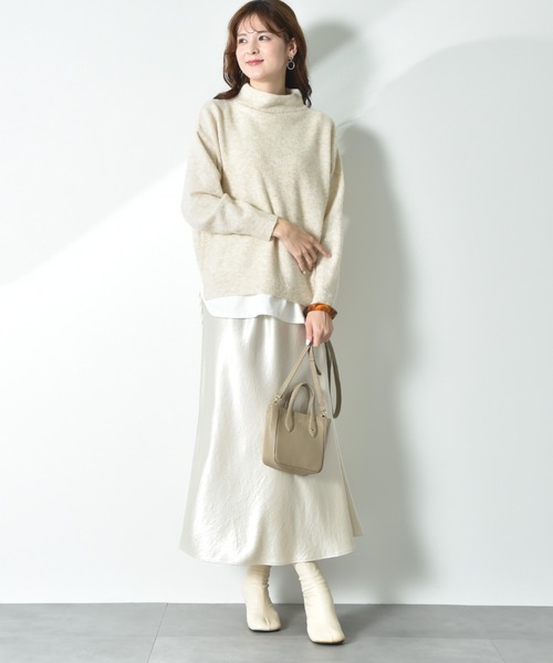 INTERPLANET(インタープラネット)の「7Gキャメル混ハイネックプルオーバー(ニット/セーター・レディース・マスタード/キャメル/ベージュ・MEDIUM/LARGE)」の15枚目の写真