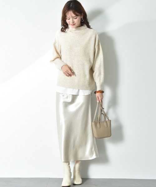 INTERPLANET(インタープラネット)の「7Gキャメル混ハイネックプルオーバー(ニット/セーター・レディース・マスタード/キャメル/ベージュ・MEDIUM/LARGE)」の17枚目の写真