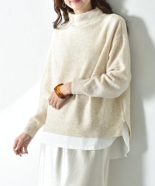 INTERPLANET(インタープラネット)の「7Gキャメル混ハイネックプルオーバー(ニット/セーター・レディース・マスタード/キャメル/ベージュ・MEDIUM/LARGE)」の19枚目の写真