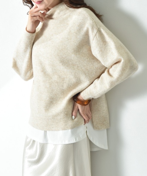 INTERPLANET(インタープラネット)の「7Gキャメル混ハイネックプルオーバー(ニット/セーター・レディース・マスタード/キャメル/ベージュ・MEDIUM/LARGE)」の20枚目の写真