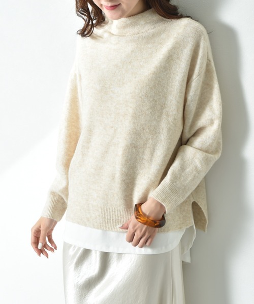 INTERPLANET(インタープラネット)の「7Gキャメル混ハイネックプルオーバー(ニット/セーター・レディース・マスタード/キャメル/ベージュ・MEDIUM/LARGE)」の21枚目の写真