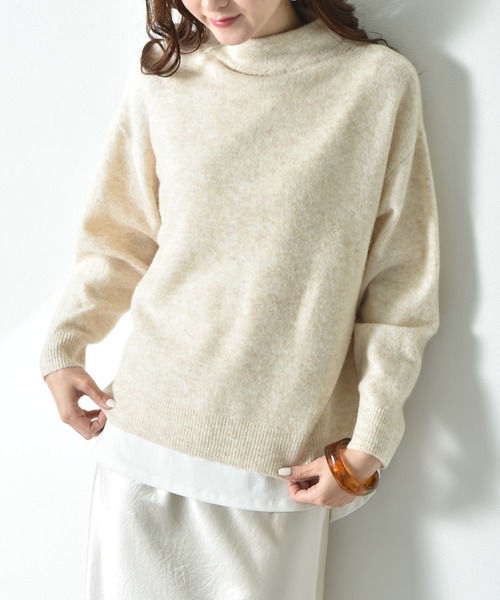 INTERPLANET(インタープラネット)の「7Gキャメル混ハイネックプルオーバー(ニット/セーター・レディース・マスタード/キャメル/ベージュ・MEDIUM/LARGE)」の18枚目の写真