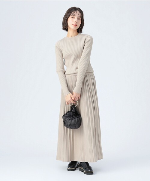 BEAMS HEART（ビームスハート）の「リブニット セットアップ（セットアイテム）（ワンピース・レディース・ブラウン/ホワイト系その他5/グレー/ネイビー・MEDIUM/SMALL）」の5枚目の写真