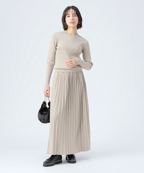 BEAMS HEART（ビームスハート）の「リブニット セットアップ（セットアイテム）（ワンピース・レディース・ブラウン/ホワイト系その他5/グレー/ネイビー・MEDIUM/SMALL）」の6枚目の写真