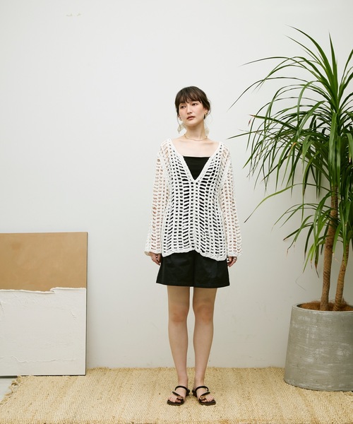 Lutim by u(ルチバイユー)の「Loose mesh tops / ルーズメッシュトップス(その他トップス・レディース・ホワイト/ナチュラル・FREE)」の6枚目の写真