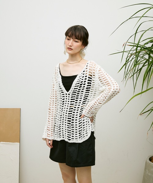 JIL SANDER メッシュトップス　チュールトップス Jines ブラウス シャツ フェザーチュールトップス レディース