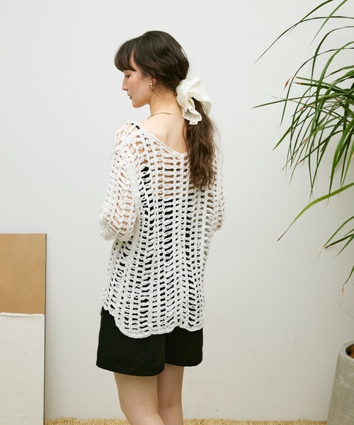 Lutim by u(ルチバイユー)の「Loose mesh tops / ルーズメッシュトップス(その他トップス・レディース・ホワイト/ナチュラル・FREE)」の5枚目の写真