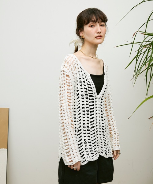 Lutim by u(ルチバイユー)の「Loose mesh tops / ルーズメッシュトップス(その他トップス・レディース・ホワイト/ナチュラル・FREE)」の13枚目の写真