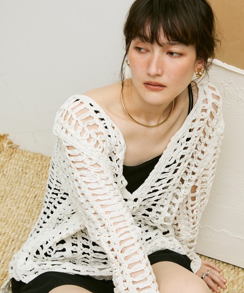 Lutim by u(ルチバイユー)の「Loose mesh tops / ルーズメッシュトップス(その他トップス・レディース・ホワイト/ナチュラル・FREE)」の17枚目の写真