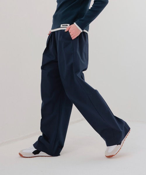 THREE DOTS TURQUOISE(スリードットターコイズ)の「THREE DOTS TURQUOISE × DRESSLAVE / THREE TUCK PANTS(スリータックパンツ)(スラックス・レディース・ブラック/ネイビー・36/34)」の3枚目の写真