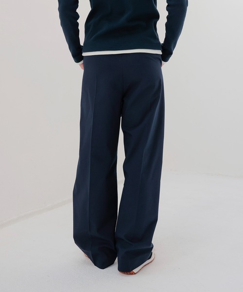 THREE DOTS TURQUOISE(スリードットターコイズ)の「THREE DOTS TURQUOISE × DRESSLAVE / THREE TUCK PANTS(スリータックパンツ)(スラックス・レディース・ブラック/ネイビー・36/34)」の4枚目の写真