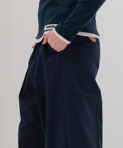 THREE DOTS TURQUOISE(スリードットターコイズ)の「THREE DOTS TURQUOISE × DRESSLAVE / THREE TUCK PANTS(スリータックパンツ)(スラックス・レディース・ブラック/ネイビー・36/34)」の6枚目の写真