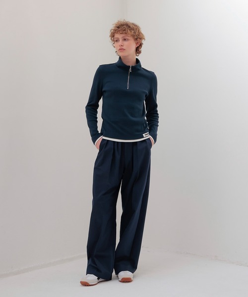 THREE DOTS TURQUOISE(スリードットターコイズ)の「THREE DOTS TURQUOISE × DRESSLAVE / THREE TUCK PANTS(スリータックパンツ)(スラックス・レディース・ブラック/ネイビー・36/34)」の7枚目の写真