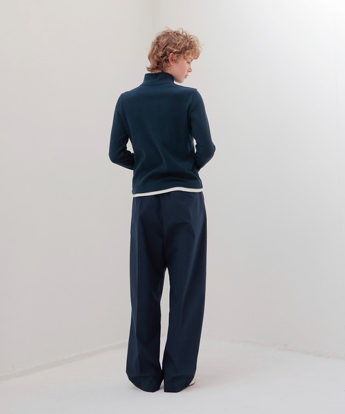 THREE DOTS TURQUOISE(スリードットターコイズ)の「THREE DOTS TURQUOISE × DRESSLAVE / THREE TUCK PANTS(スリータックパンツ)(スラックス・レディース・ブラック/ネイビー・36/34)」の9枚目の写真