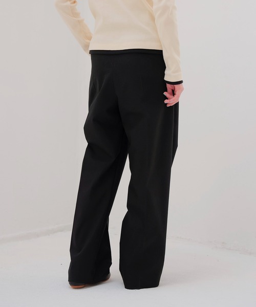 THREE DOTS TURQUOISE(スリードットターコイズ)の「THREE DOTS TURQUOISE × DRESSLAVE / THREE TUCK PANTS(スリータックパンツ)(スラックス・レディース・ブラック/ネイビー・36/34)」の11枚目の写真