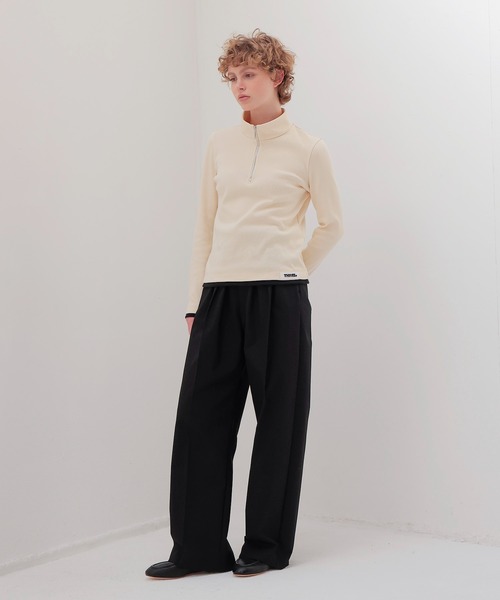 THREE DOTS TURQUOISE(スリードットターコイズ)の「THREE DOTS TURQUOISE × DRESSLAVE / THREE TUCK PANTS(スリータックパンツ)(スラックス・レディース・ブラック/ネイビー・36/34)」の12枚目の写真