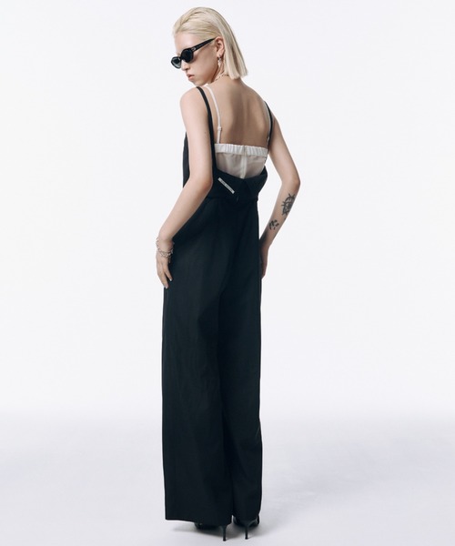 Jose moon lace trim glossy jumpsuit