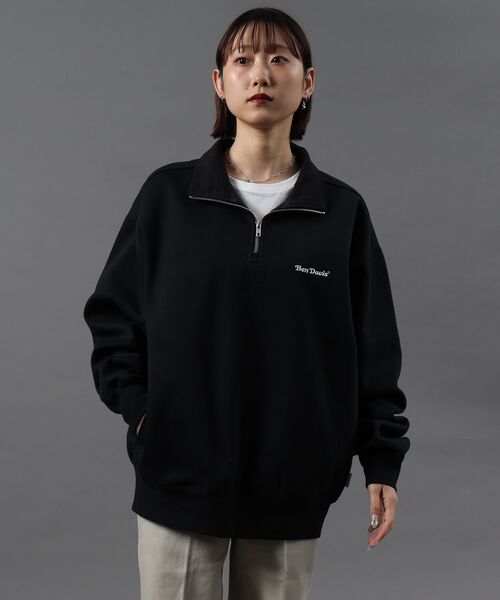 BEN DAVIS(ベンデイビス)の「【BEN DAVIS(ベンデイビス)】HEAVY SWEAT HALF ZIP / ヘビースウェット ハーフジップ 裏起毛 ジップ ワンポイント(スウェット・メンズ・ブルーグレー/ブラック/バーガンディー/アッシュグレー/モカ・X-LARGE/LARGE/MEDIUM)」の6枚目の写真