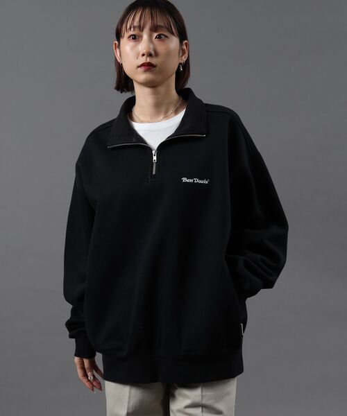 BEN DAVIS(ベンデイビス)の「【BEN DAVIS(ベンデイビス)】HEAVY SWEAT HALF ZIP / ヘビースウェット ハーフジップ 裏起毛 ジップ ワンポイント(スウェット・メンズ・ブルーグレー/ブラック/バーガンディー/アッシュグレー/モカ・X-LARGE/LARGE/MEDIUM)」の7枚目の写真