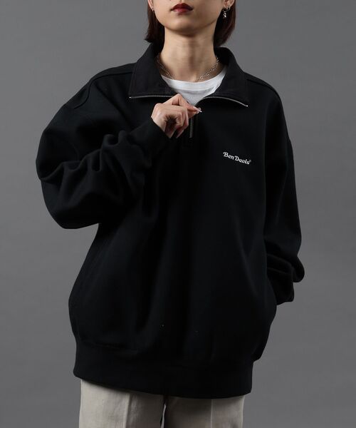 BEN DAVIS(ベンデイビス)の「【BEN DAVIS(ベンデイビス)】HEAVY SWEAT HALF ZIP / ヘビースウェット ハーフジップ 裏起毛 ジップ ワンポイント(スウェット・メンズ・ブルーグレー/ブラック/バーガンディー/アッシュグレー/モカ・X-LARGE/LARGE/MEDIUM)」の8枚目の写真
